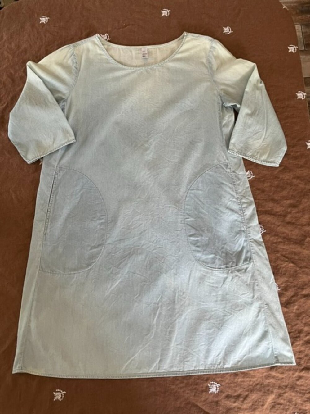 American Apparel Chambray Denim Shift Dress with Pockets size M/L